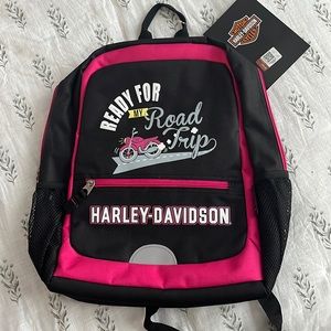 NWT Harley Davidson Girls Road-trip Backpack - Pink and Black